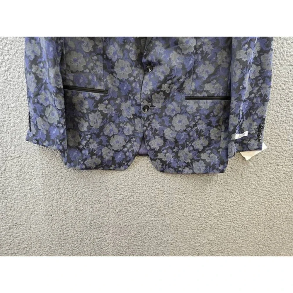 Tayion Classic-Fit Floral Jacquard Dinner Jacket Men's 42R Grey/Purple Notch